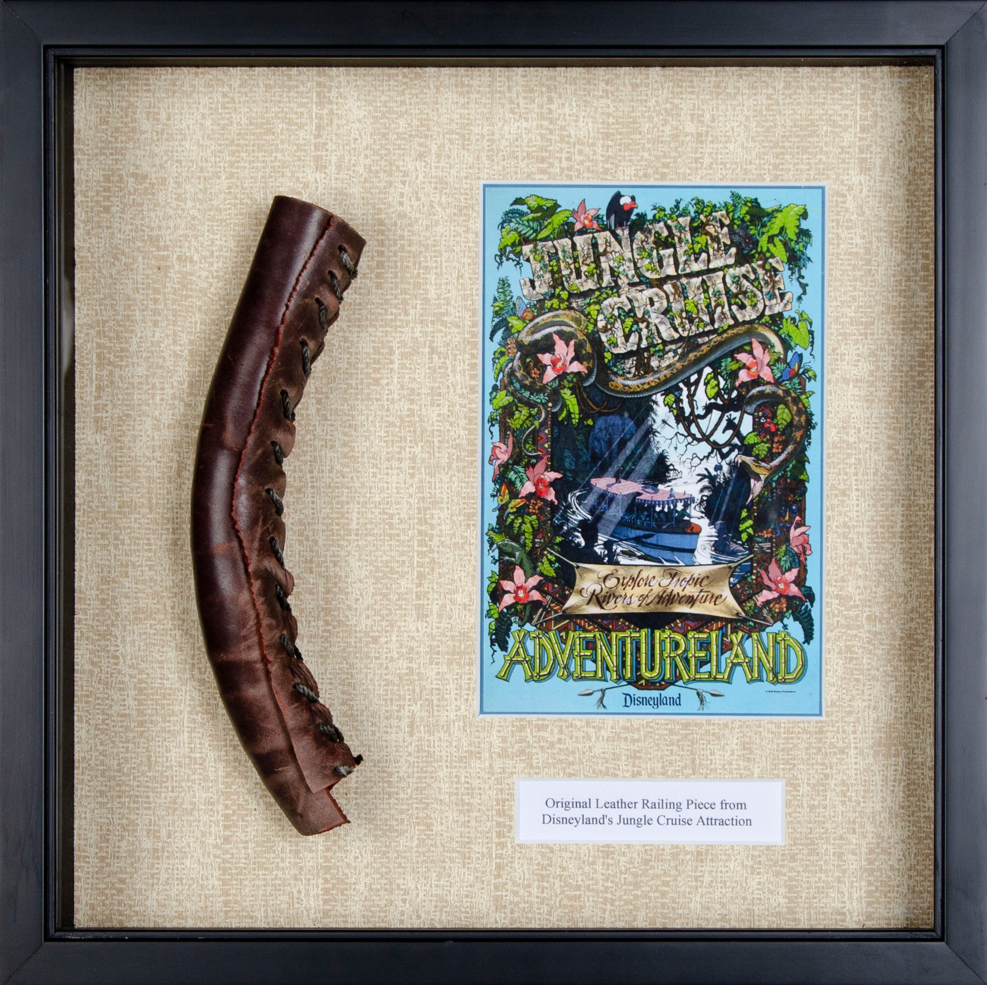 Original Leather Railing Piece from Disneyland's Jungle Cruise Attraction